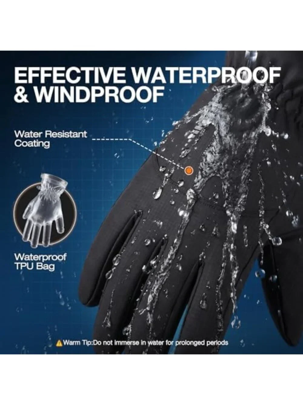 Winter Waterproof Touchscreen Gloves for Men & Women - Warm, Windproof, Thermal